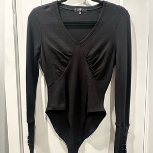 7 For All Mankind - Black Bodysuit- NWT- size Small